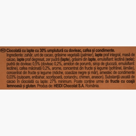 Ciocolată cu lapte și umplutură de dovleac, cafea și condimente, Creme d'Or Pumpkin Spice Latte, 100g