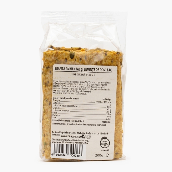 Pâine crocantă cu emmental și semințe de dovleac 200g