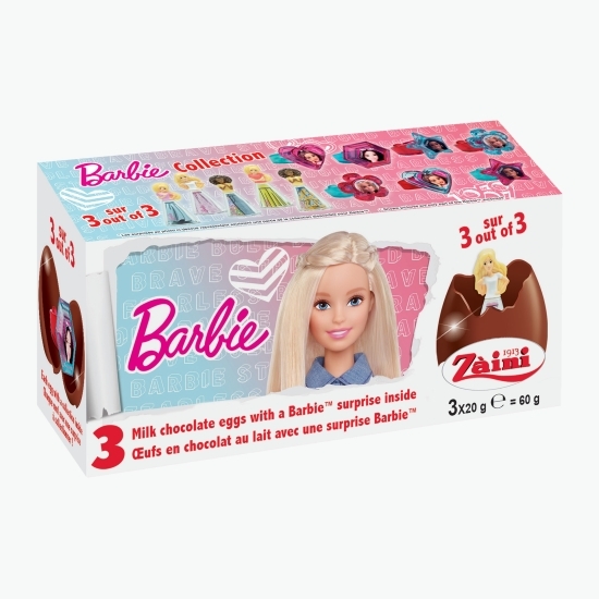 Ouă de ciocolată cu surpriză Barbie 3x20g
