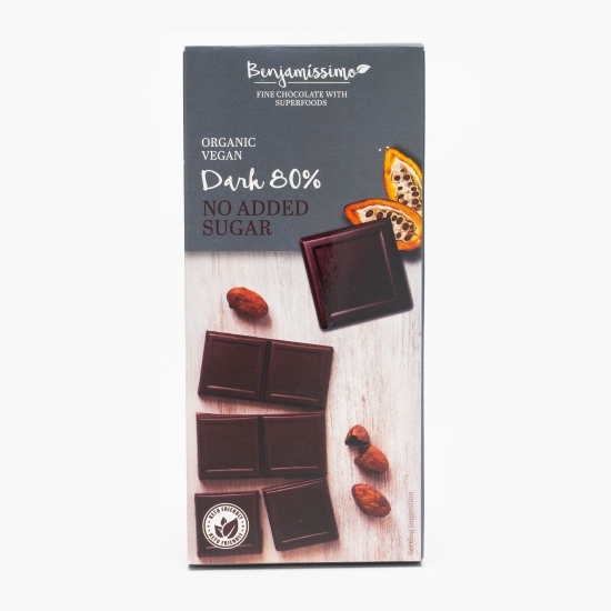 Ciocolată neagră eco cu 80% cacao 70g
