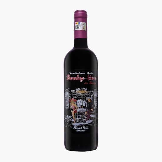 Vin roșu demisec Rendez Vous Merlot, 13.5%, 0.75l