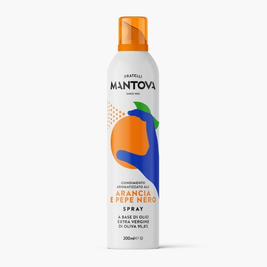 Ulei de măsline extravirgin cu aromă de portocale și piper negru, spray 200ml