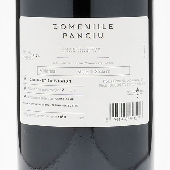 Vin roșu sec Cabernet Sauvignon, 14%, 0.75l
