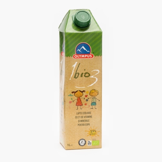Lapte ecologic 21 vitamine și minerale pentru copii, 3.7% grăsime, 1l