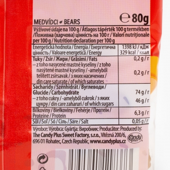 Jeleuri gumate în formă de ursuleți 80g