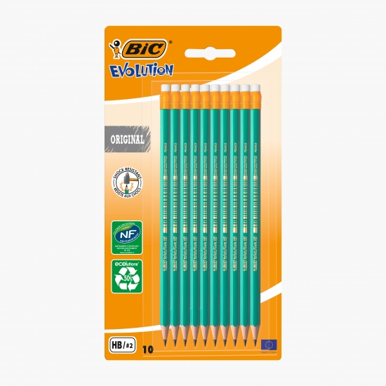 Set 10 creioane cu radieră grafit Evolution 655
