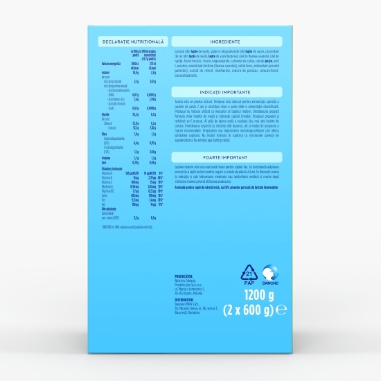 Formulă de lapte praf NUTRI-BIOTIK 2+, 2-3 ani, 1.2kg