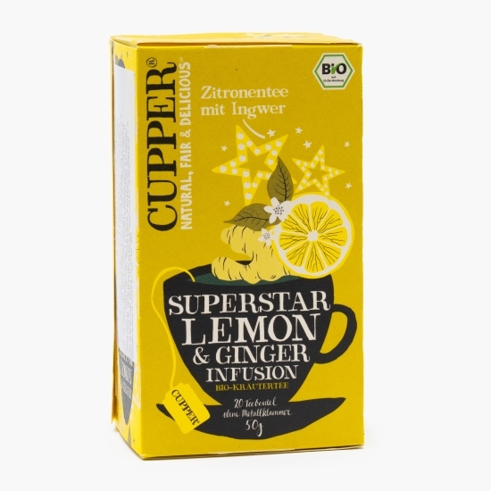 Ceai eco Lămâie & Ghimbir Superstar, 20 plicuri, 50g