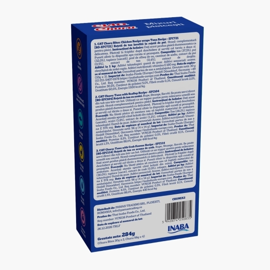 Mixuri pisicești Ciao Churu (pui/ton, ton/scoici, ton/crab) 284g