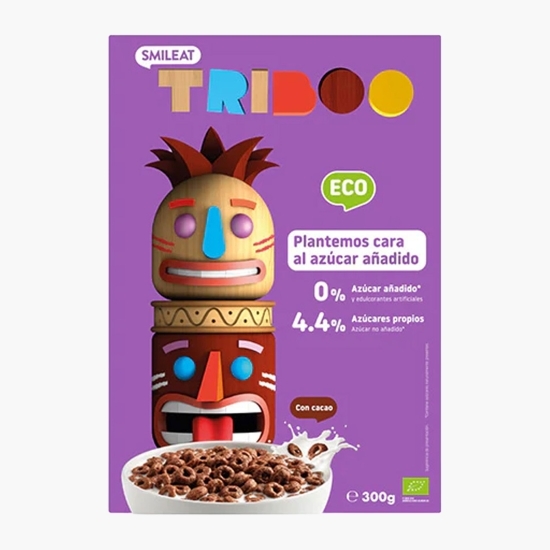 Cereale eco inelușe cu cacao Triboo, fără zahăr adăugat 300g