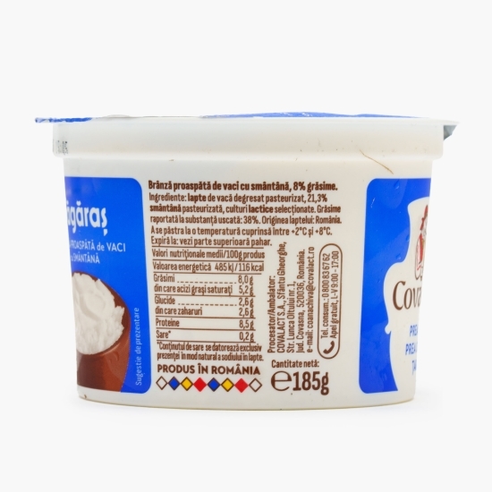 Brânză proaspătă cu smântână Făgăraș 8% grăsime 185g