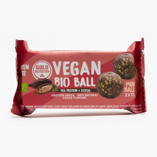 Bile vegane eco mini - proteină din mazăre și cacao 2x17g