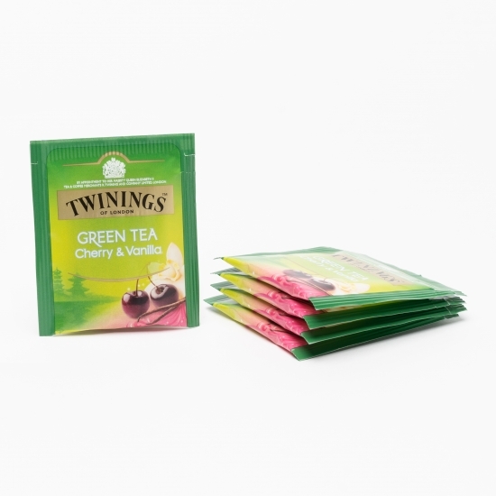 Ceai verde cu aromă de cireșe și vanilie 25 plicuri