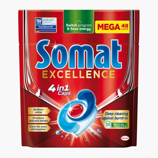 Detergent pentru mașina de spălat vase, Excellence, 48 capsule