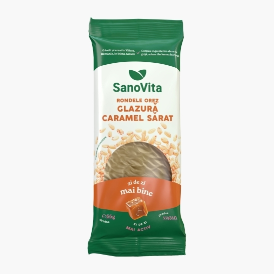 Rondele din orez cu glazură de caramel sărat 66g