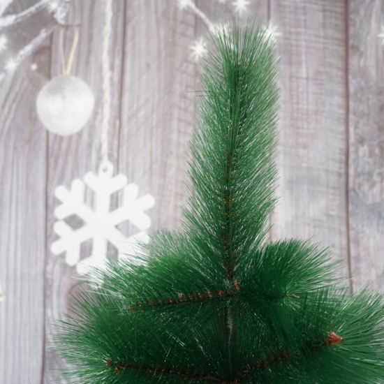 Brad artificial de Crăciun tip pin, clasic, înălțime 180 cm, verde, suport metalic