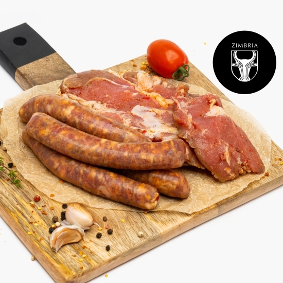 Pastramă mușchi evantai și cârnați Mangalița 500g