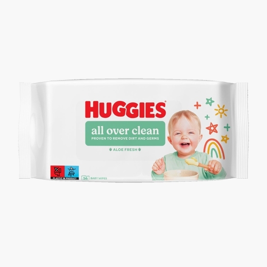 Șervețele umede bebeluși All Over Clean 56 buc