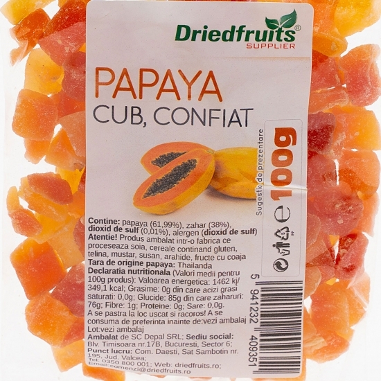 Papaya cub confiat 100g