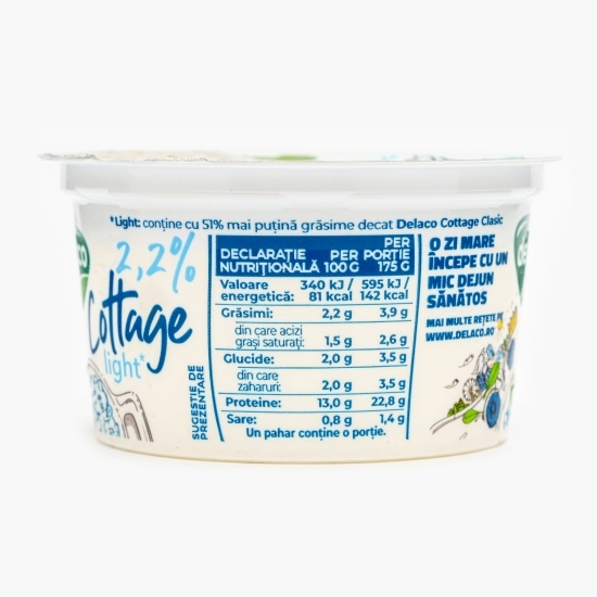 Brânză Cottage light, 2.2% grăsime, 175g