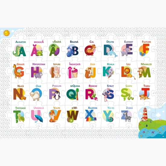 Puzzle 44 educațional-Alfabetul 3+ ani