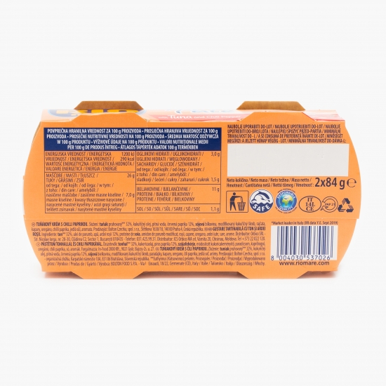 Pate de ton și ardei roșii 2x84g