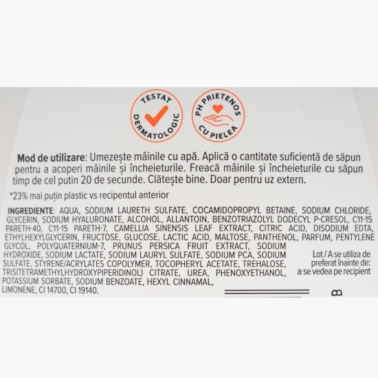 Săpun lichid cremă Piersică & Ceai alb, 0.5l