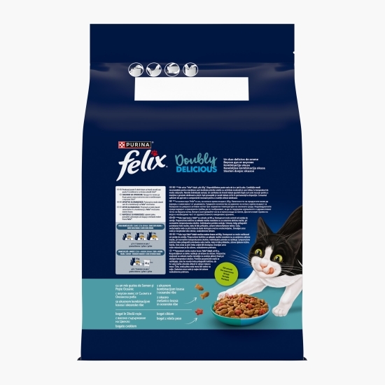 Hrană uscată pentru pisici Adult, 3kg, Doubly Delicious, cu somn, pește oceanic și sfeclă roșie