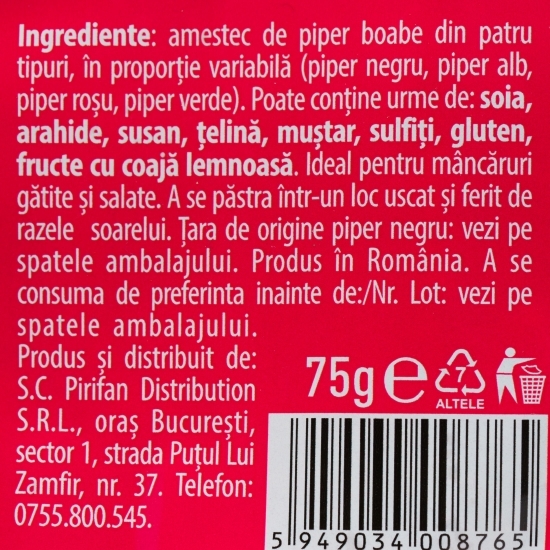 Piper 4 culori boabe 75g