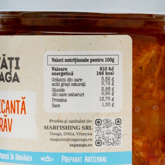 Zacuscă picantă de păstrăv 200g