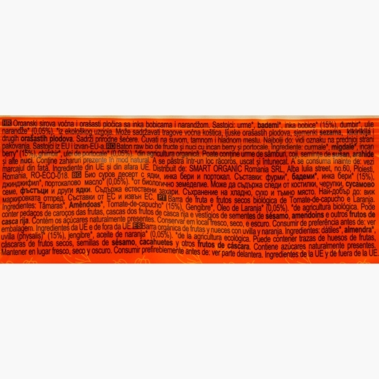 Baton eco cu fructe inca, vegan, fără gluten 30g