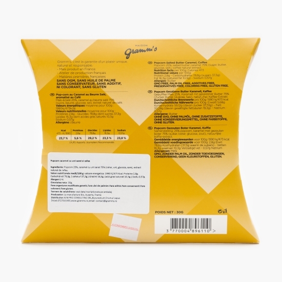 Popcorn caramel cu unt sărat și cafea 30g