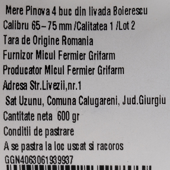 Mere Pinova din livada Boierescu, 4 buc