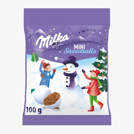 Mini bulgări din ciocolată cu lapte Snowballs 100g