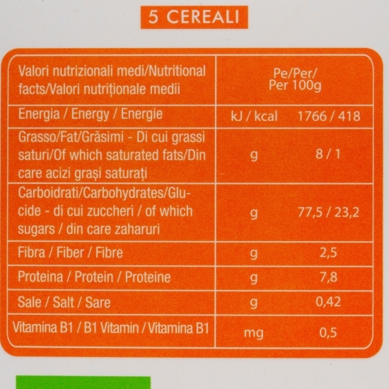Biscuiți eco pentru copii, 5 cereale, +6 luni, 100g