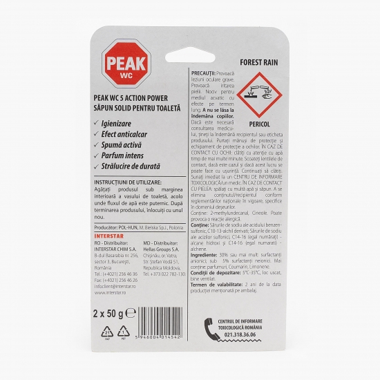 Odorizant WC 5în1 Forest Rain 2x50g