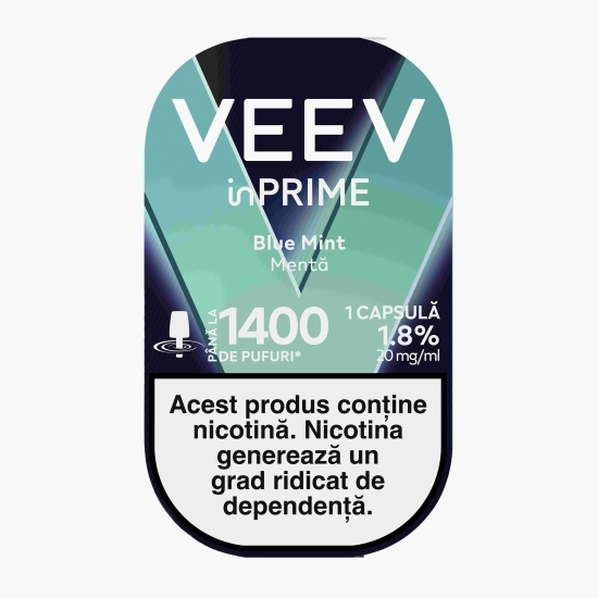Capsulă pentru țigară electronică Blue Mint 1.8%, 20mg/ml nicotină, 1400 puffs