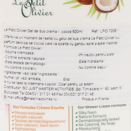 Gel de duș cremă parfum de cocos 500ml