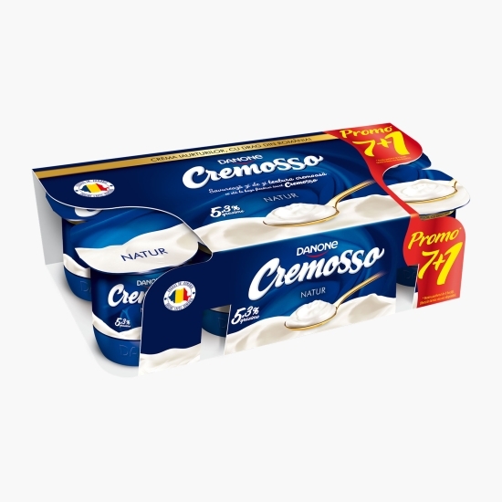 Iaurt Cremosso natural 5.3% grăsime, 8x125g