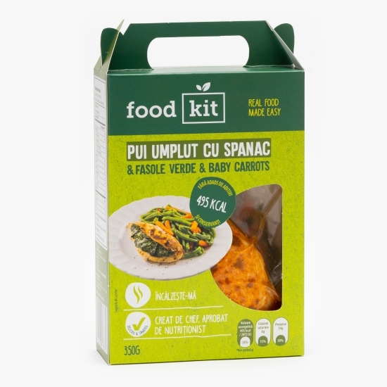 Pui umplut cu spanac & fasole verde și baby morcovi 350g