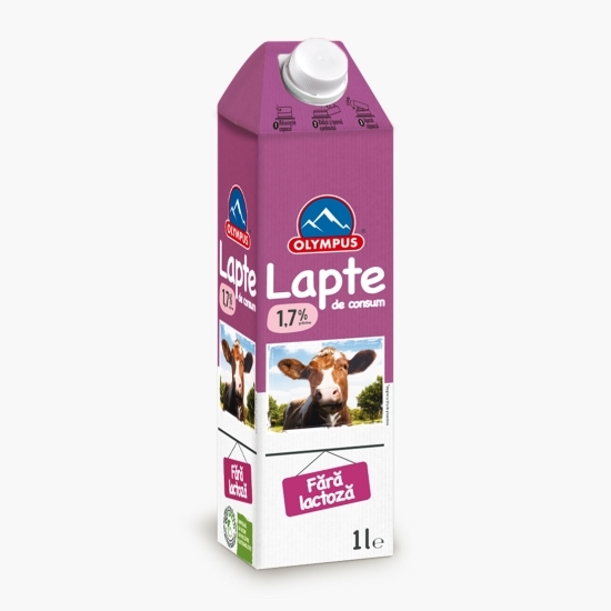 Lapte fără lactoză, 1.7% grăsime, 1l