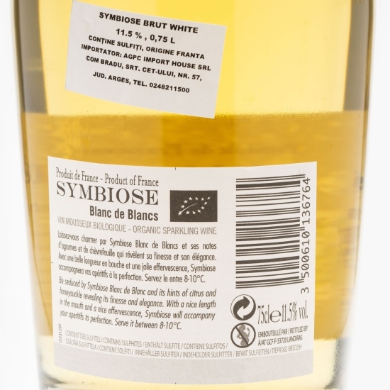 Vin spumant alb brut, eco, 11.5%, 750ml