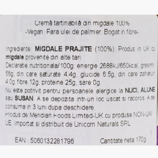 Cremă tartinabilă de migdale 170g