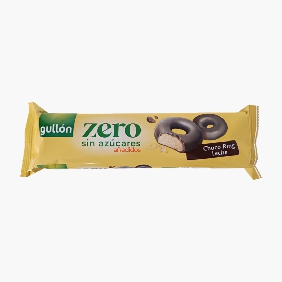 Biscuiți inele cu glazură de ciocolată cu lapte, fără zahăr adăugat, cu îndulcitori, 128g