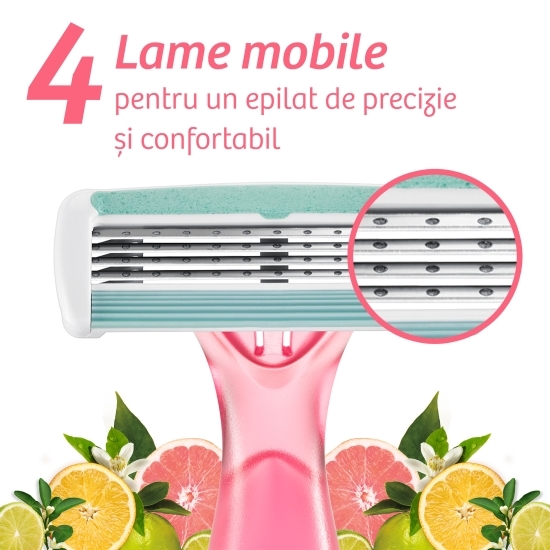 Aparat de ras pentru femei Soleil Escape Citrus, 4 lame, 3 buc