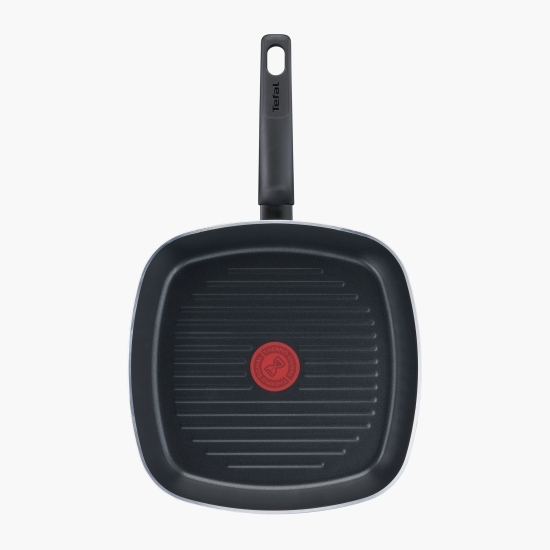 Tigaie grill Simple Cook, 26x26cm, Thermo-Signal, înveliș antiaderent din titan