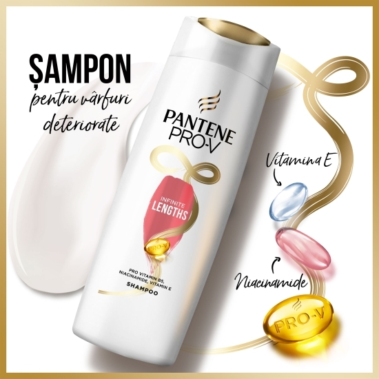 Șampon Pro-V Infinite Lengths pentru păr mediu și lung 360ml