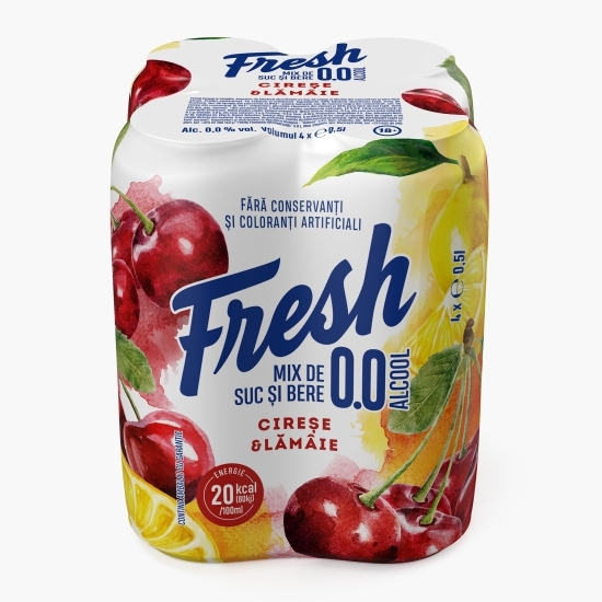 Bere fără alcool, cu cireșe și lămâie, doză 4x500ml