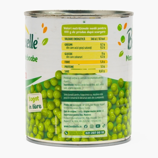 Mazăre verde boabe fină 800g
