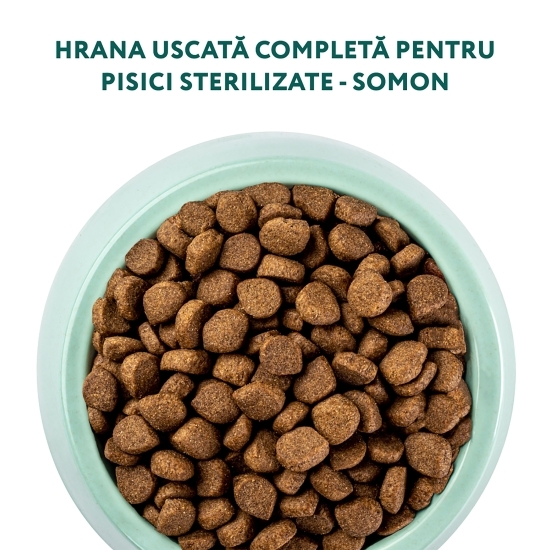 Hrană uscată pentru pisici sterilizate 700g, cu somon